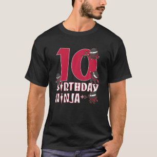 10. Geburtstag Ninja 10 Jahre altes Kind Ninjutsu  T-Shirt