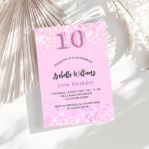 10. Geburtstag pinkfarbene Konfetti Mädchen Party