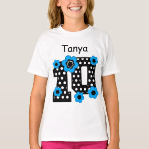 10. Geburtstag Polka Dots Individuelle Name V06B T-Shirt