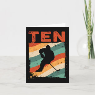 10. Geburtstag Retro Eishockey 10 Jahre alter Jung Karte
