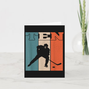 10. Geburtstag Retro Eishockey 10 Jahre alter Jung Karte