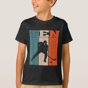 10. Geburtstag Retro Eishockey 10 Jahre alter Jung T-Shirt