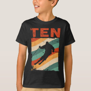 10. Geburtstag Retro-Ski Skifahren 10 Jahre alte J T-Shirt