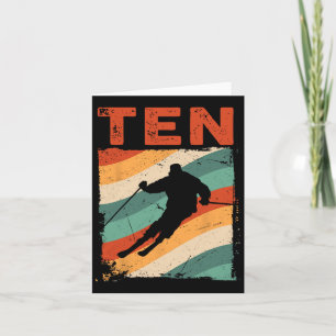 10. Geburtstag Retro Skifahren 10 Jahre alte Boys Karte