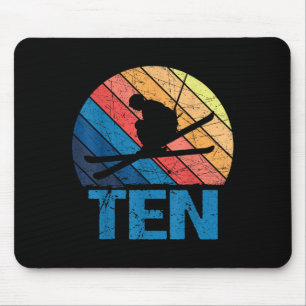 10. Geburtstag Retro Skifahren 10 Jahre alte Boys Mousepad