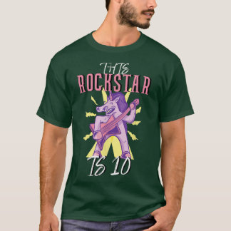 10. Geburtstag Rockstar Gitarre Unicorn T-Shirt