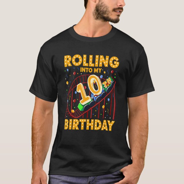 10. Geburtstag Rollercoaster Vergnügungspark Boy G T-Shirt (Vorderseite)