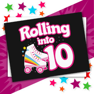 10. Geburtstag Rollschuhlaufen 10 Jahre alt Skate Postkarte
