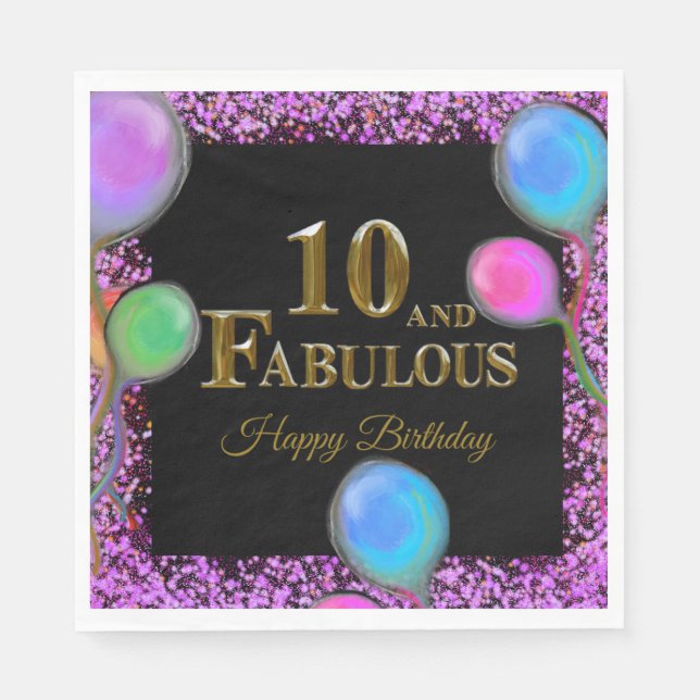 10. Geburtstag  Serviette (Vorderseite)