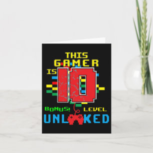 10. Geburtstag Shirt Videospiel Entsperrte Stufe 1 Karte