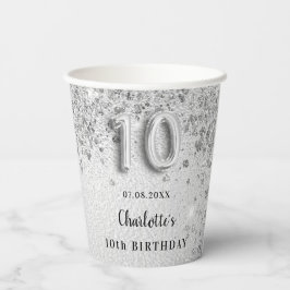 10. Geburtstag Silbername Mädchen Pappbecher