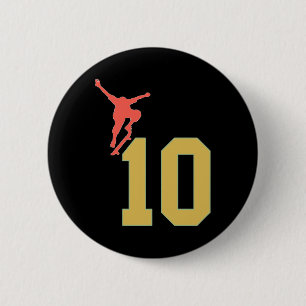10. Geburtstag Skateboard-Liebhaber Skater 10 Jahr Button