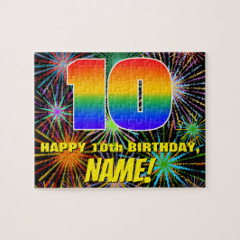 10. Geburtstag: Spaß, bunte feierliche Feuerwerke Puzzle