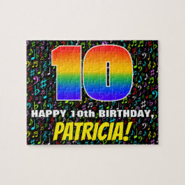10. Geburtstag — Spaß, farbenfrohe Musiksymbole & Puzzle
