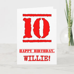 10. Geburtstag: Spaß, Red Rubber Briefmarke Inspir Karte