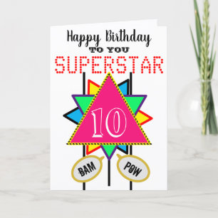 10. Geburtstag Superstar Rosa Dreieck ALLES ALTER Karte