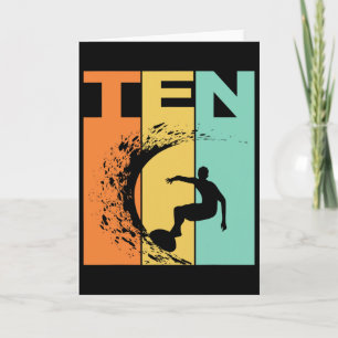 10. Geburtstag Surfen Strand Thema 10 Jahre alt Bo Karte