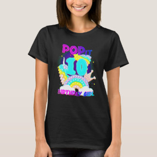 10. Geburtstag Unicorn Fidget Pop It Birthday Girl T-Shirt