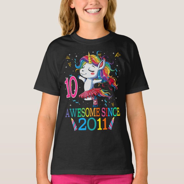 10. Geburtstag Unicorn Phantastisch seit 2011 T-Shirt (Vorderseite)
