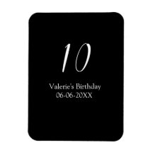 10. Geburtstag weiß schwarz Name Datum Kalligrafie