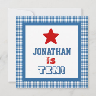 10. Geburtstag Zehn Jahre alter Platz Rahmen Einladung
