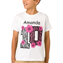 10. Geburtstagrosa Zebra-individueller Name B01