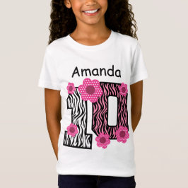 10. Geburtstagrosa Zebra-individueller Name B01 T-Shirt