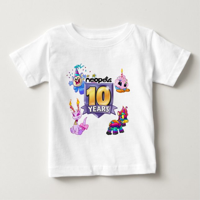 10. Geburtstags-Logo Baby T-shirt (Vorderseite)