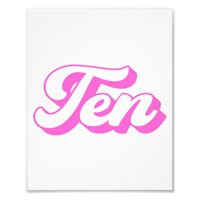 10. Geburtstags Retro Girl Fotodruck (Vorne)