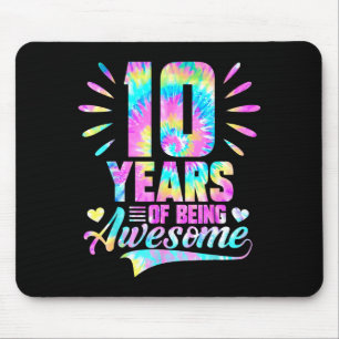 10. Geburtstags-Tie-Dye 10 Jahre großartig sein Mousepad