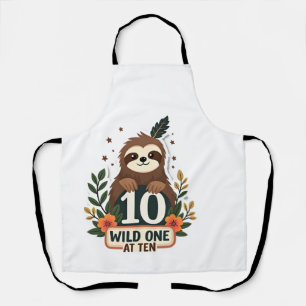 10. Geburtstagsfaultier Vintage Wild One Shirt Schürze