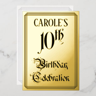 10. Geburtstagsfeier — Elegante Schrift + Benutzer Folieneinladung