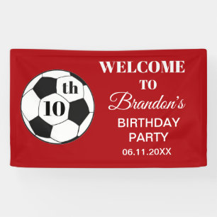 10. Geburtstagsfeier Fußball Rot Jungen Sport Banner