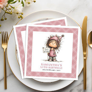 10. Geburtstagsfeier Mädchen Whimsy Lustige Rosa S Serviette