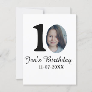 10. Geburtstagsfoto fett gedruckter Buchstabe Kind Postkarte