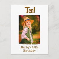 10. Geburtstagsfoto Name Datum einfach braun beige