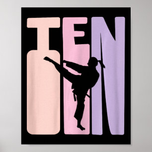 10. Geburtstagsgeschenk Karate Retro Taekwondo Mar Poster