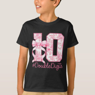10. Geburtstagsmädchen Rosa Coquette-Schleife 10 J T-Shirt