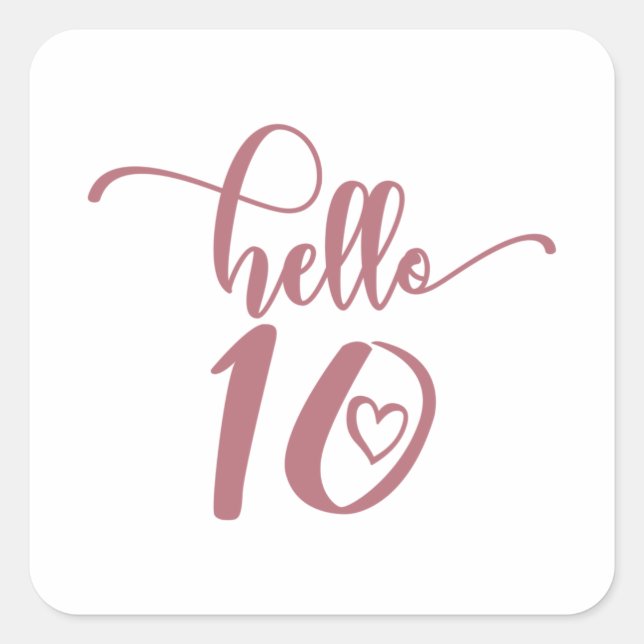 10. Geburtstagsmarchen Hallo 10 Niedlichen 10 Jahr Quadratischer Aufkleber (Vorderseite)