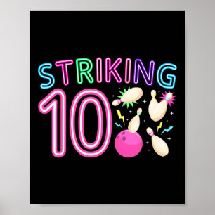 10. Geburtstagsparty Bowling Girl 10 Jahre alt Bow Poster