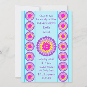 10. Geburtstagsparty Einladung Cool Blue 10