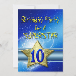 10. Geburtstagsparty Einladung für einen Superstar