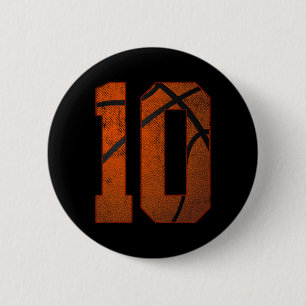 10. Geburtstagsparty Zehn 10 Jahre alte Basketball Button