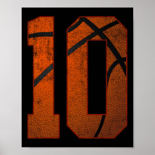 10. Geburtstagsparty Zehn 10 Jahre alte Basketball Poster
