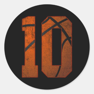 10. Geburtstagsparty Zehn 10 Jahre alte Basketball Runder Aufkleber