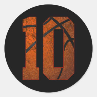 10. Geburtstagsparty Zehn 10 Jahre alte Basketball Runder Aufkleber