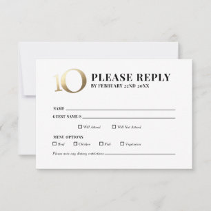 10. Geschäftsjubiläum RSVP Antwortkarte Karte
