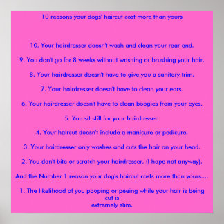 10 Gründe, warum der Haarschnitt Ihrer Hunde mehr  Poster