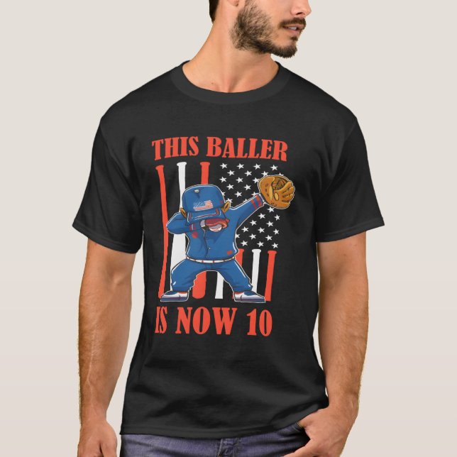 10 Happy 10. Baseball 10. T-Shirt (Vorderseite)