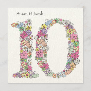 10. Hochzeit Jahrestag individuelle Einladung